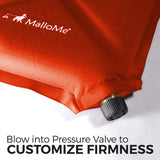 MalloMe Sleeping Pad Camping Air Mattress – Self Inflating Mat Bed Orange - MalloMe
