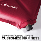 MalloMe Sleeping Pad Camping Air Mattress – Self Inflating Mat Bed Red - MalloMe